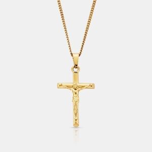 🌙  C719 CRAFTD 18K plated stainless steel necklace and crucifix